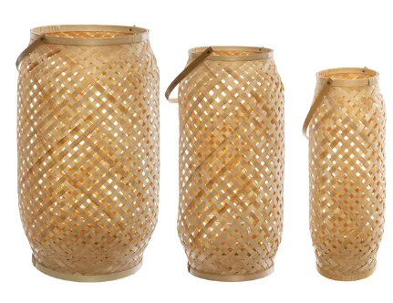 Trio de lanterne en bambou
